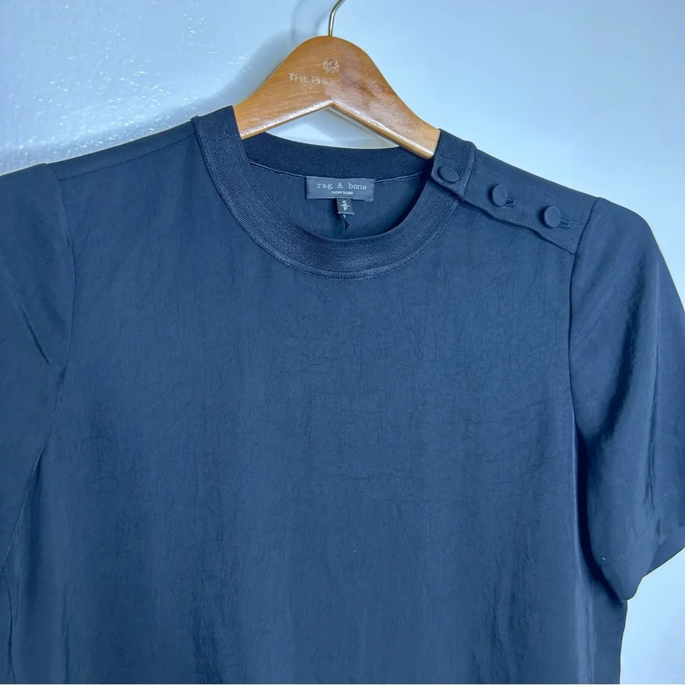 rag & bone Black Short Sleeve Crew Tee - Picture 5 of 10